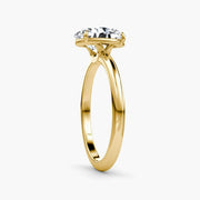 Oval Cut - Plain Band - Classic Engagement Ring- 14 K Gold